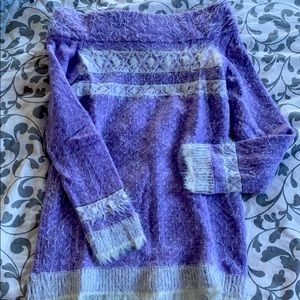 Anthropologie Sleeping On Snow Fuzzy Sweater Lilac